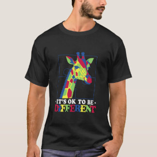 Autism Awareness Puzzle Teacher Women Giraffe Auti T-Shirt