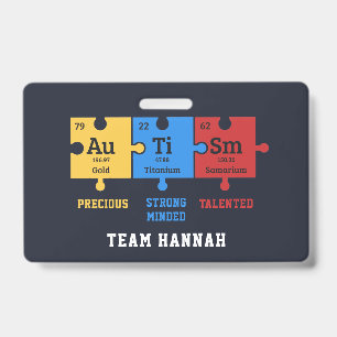 Autism Awareness Puzzles Team Name ID Badge