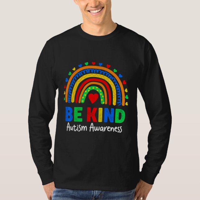 Autism Awareness Rainbow Colourful Day Be Kind Kid T-Shirt (Front)
