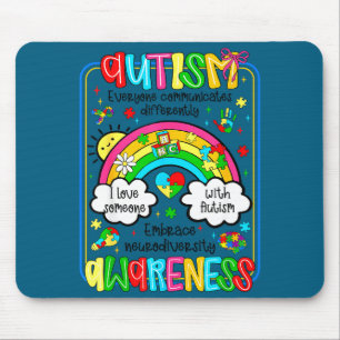Autism awareness rainbow embrace neurodiversity mouse pad