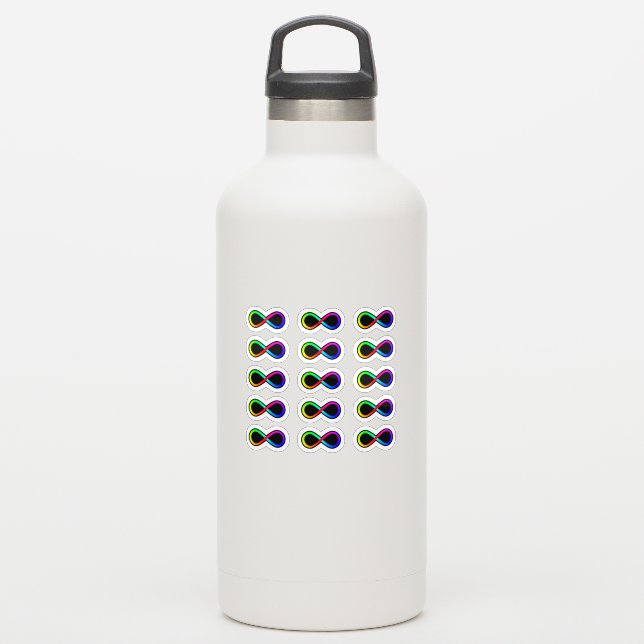 Autism Awareness Rainbow Infinity Knot Stickers (Waterbottle)