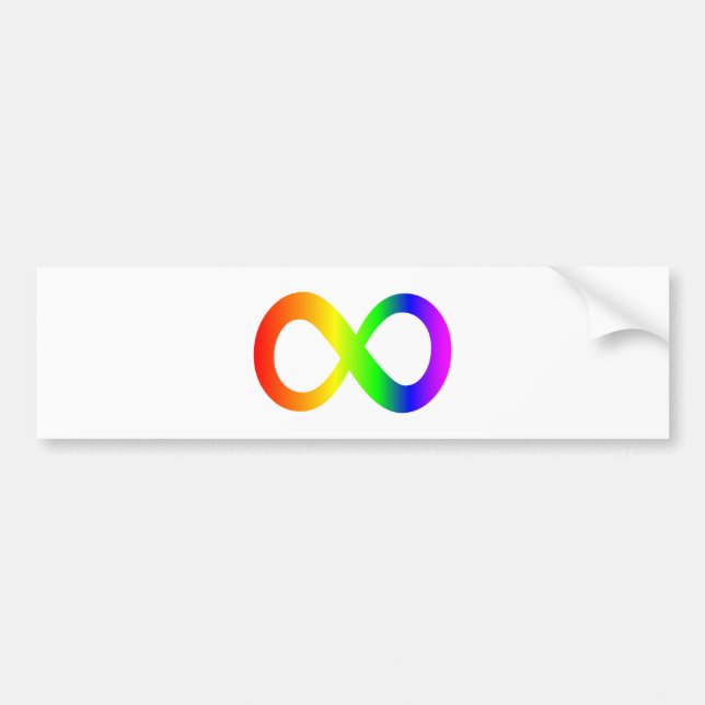 Autism Awareness Rainbow Infinity Symbol Bumper Sticker (Front)