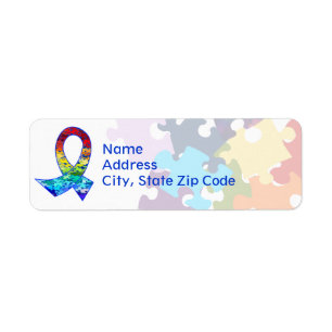 Autism Awareness Rainbow Puzzle Ribbon