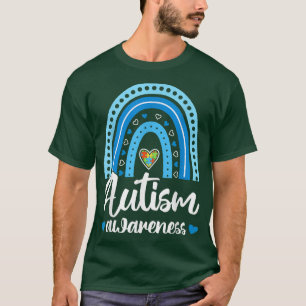Autism Awareness Rainbows Love Gift Bue April T-Shirt