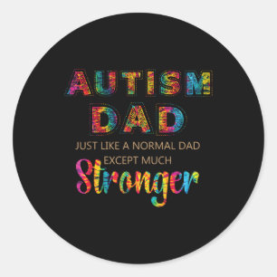 Autism Awareness Retro Vintage Tye Dye Autism Dad Classic Round Sticker