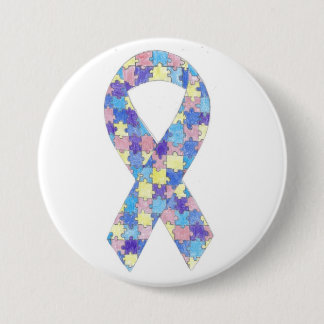 Autism Awareness Ribbon Button