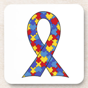 Autism Awareness  Ribbon Coaster