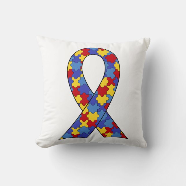 Autism Awareness  Ribbon Cushion (Front)