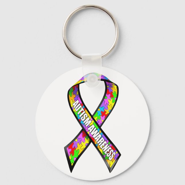 Autism awareness ribbon key ring (Front)