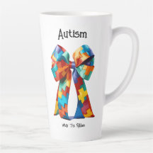 Autism Awareness Ribbon Latte Mug