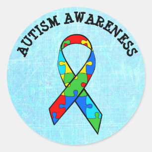Autism Awareness Ribbon Puzzle Stickers