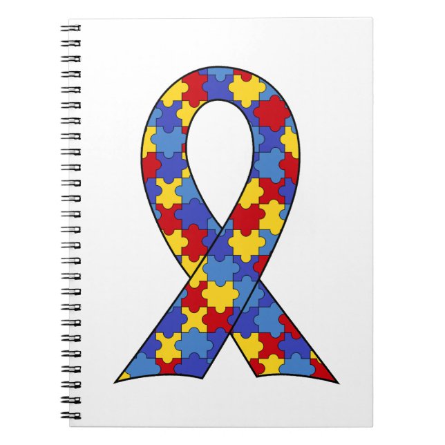 Autism Awareness  Ribbon Spiral Notebook (Front)