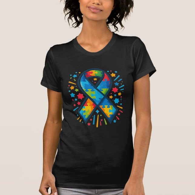 Autism Awareness Ribbon T-Shirt (Front)