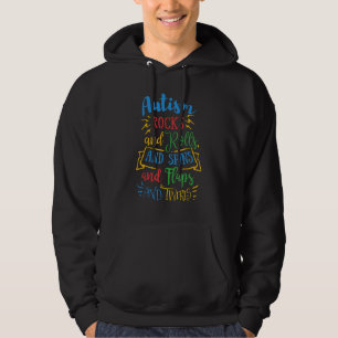 Autism Awareness  Rocks Rolls Spins And Twirls Hoodie