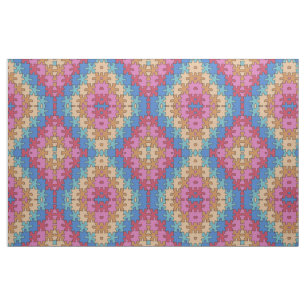 Autism Awareness - Rose Blue - Puzzle Pieces Fabric