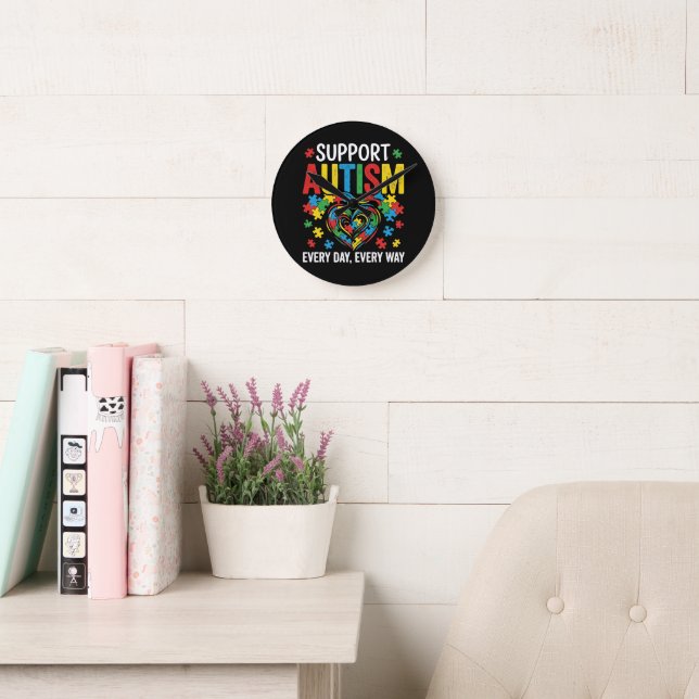 Autism awareness round clock (Reading Room)