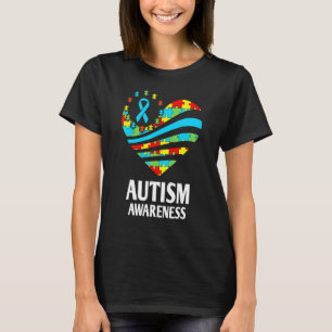 Autism Awareness S Women Heart Support Autistic Ki T-Shirt