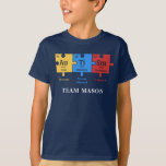 Autism Awareness Science Geek Personalise Matching T-Shirt<br><div class="desc">Autism Awareness Science Geek Personalised Puzzles T-Shirt. Add your team or family name by clicking the "Personalise" button. Perfect for everyday wear and Autism Awareness campaigns and events with the rest of the family</div>