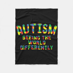 Autism Awareness - Seeing The World Autistic Kids Fleece Blanket