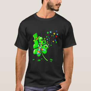 Autism Awareness Shamrock St Patricks Day T-Shirt