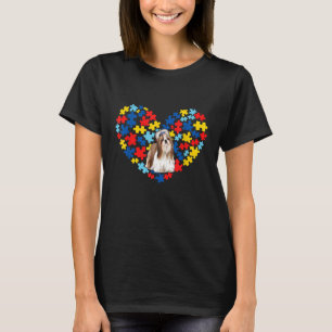 Autism Awareness Shih Tzu Heart Dog Dad Dog Mum T-Shirt