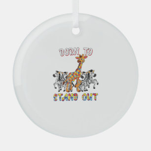 Autism Awareness Shirt Boys Born To Stand Out Gira Glass Tree Decoration