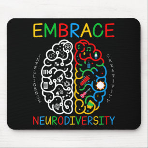 Autism Awareness Shirt Embrace Neurodiversity ADHD Mouse Pad