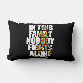Autism Awareness Shirt Family Support Mum Autism A Lumbar Cushion