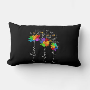 Autism Awareness Shirt Live Love Accept Autism Flo Lumbar Cushion