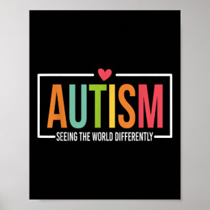Autism Awareness Shirt Womens Seeing The World Dif Poster