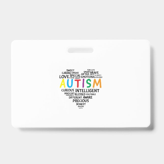 Autism Awareness Shirts - Autism Heart Shirt ID Badge (Front)
