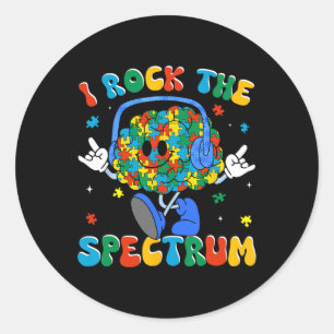 Autism Awareness Shirts Autistic Boys I Rock The S Classic Round Sticker