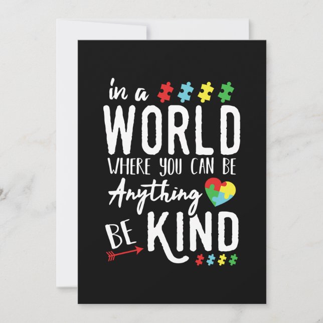 Autism Awareness Shirts - Be Kind Autism Awareness Save The Date (Front)