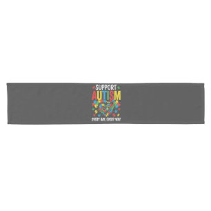 Autism awareness short table runner