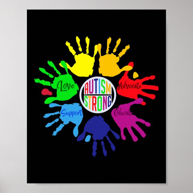 Autism Awareness  Sign Language Hand Puzzle Suppor (Front)