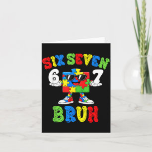 Autism Awareness Six Seven 67 Meme Autism Puzzle Card