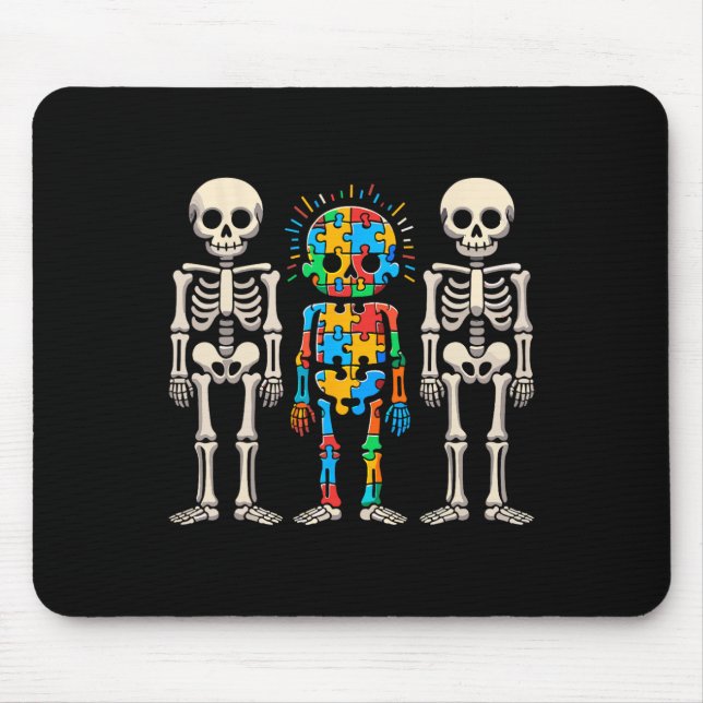 Autism Awareness Skeleton  Mouse Pad (Front)