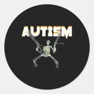 Autism Awareness Skeleton – Supportive Graphic  Classic Round Sticker