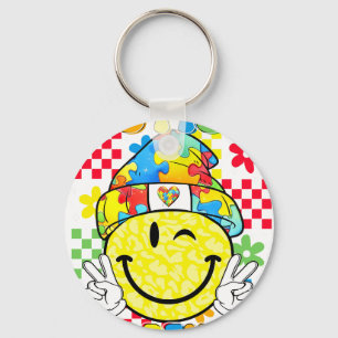 autism awareness smile key ring