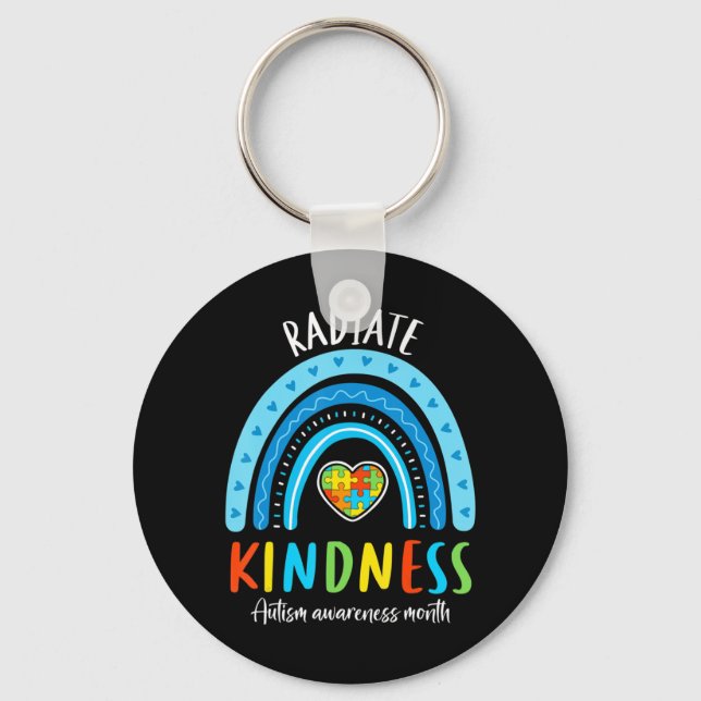 Autism Awareness Special Ed Teacher Radiate Kindne Key Ring (Front)