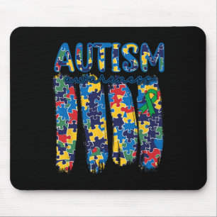 Autism Awareness Spectrum Brushstroke Puzzle Piece Mouse Pad