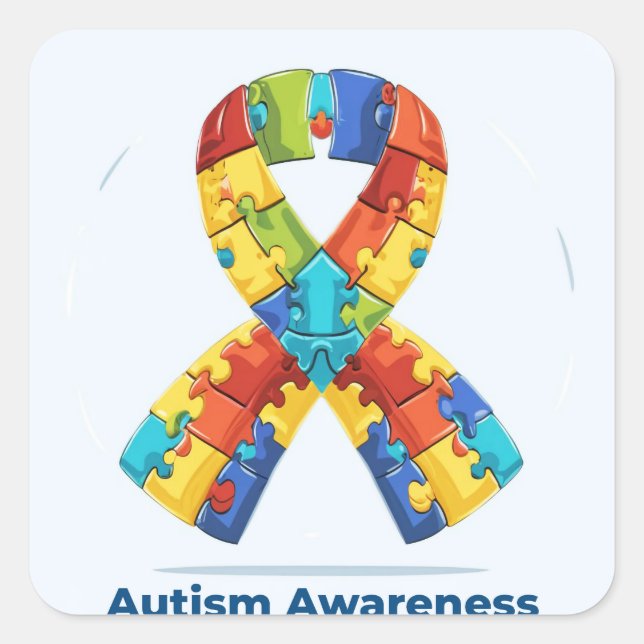 Autism Awareness Square Sticker (Front)
