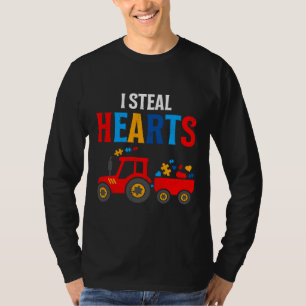 Autism Awareness Steal Heart Train Tractor Kids To T-Shirt