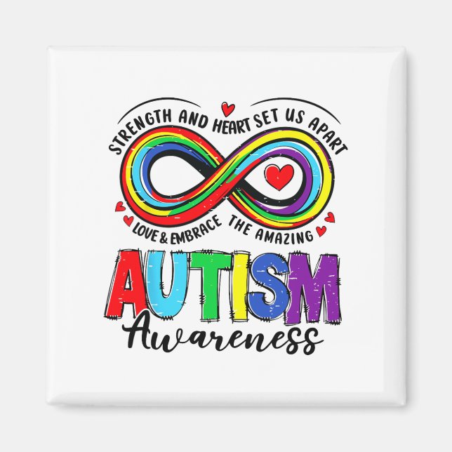 Autism Awareness Strength And Heart Set Us Apart 2 Magnet (Front)
