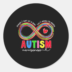 Autism Awareness Strength And Heart Set Us Apart 5 Classic Round Sticker