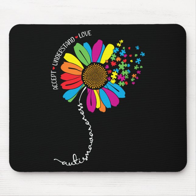 Autism Awareness Sunflower Accept Understand Love  Mouse Pad (Front)