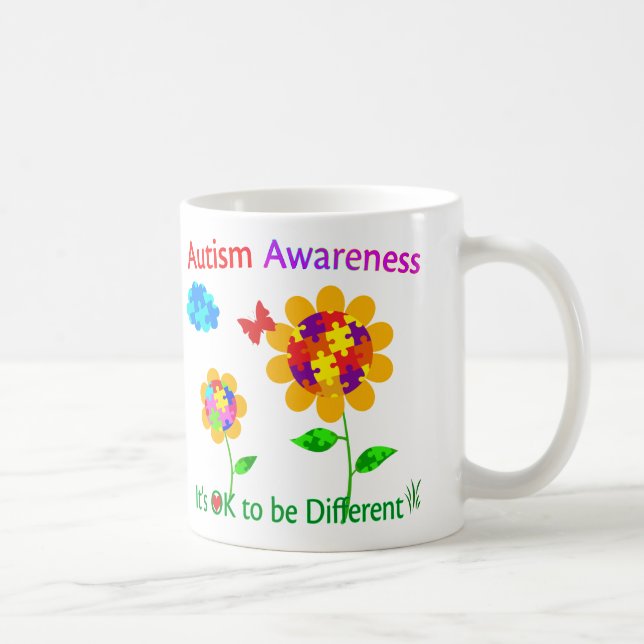 Autism Awareness Sunflower Coffee Mug (Right)