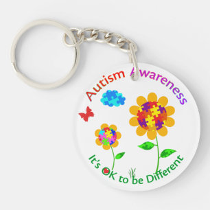 Autism Awareness Sunflower Key Ring