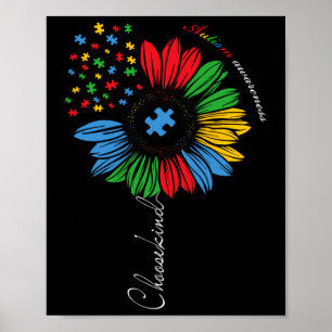 Autism Awareness Sunflower Kids Choose Kind Autism Poster