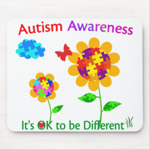 Autism Awareness Sunflower Mouse Pad